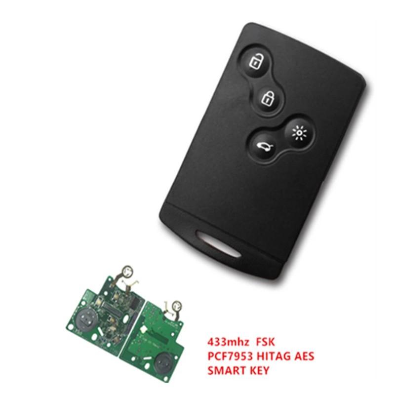 4 Buttons Smart Key 433MHz PCF7953 Passive Chip Keyless Go/Entry System For Renault Clio 4 Key After 2013