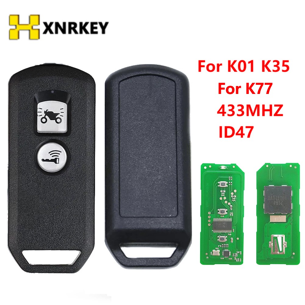 XNRKEY Smart Card 433Mhz ID47 Remote Key for Honda for K01 K77 K35V3 ADV SH 150 Forza 300 125 PCX150 2018 Motorcycle Scooter