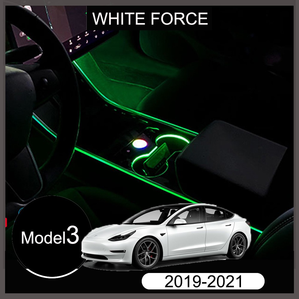 For Tesla Model 3 2019-2021 Ambient Light Mobile Phone App Central Control 24 Color LED Lights For IOS/Android