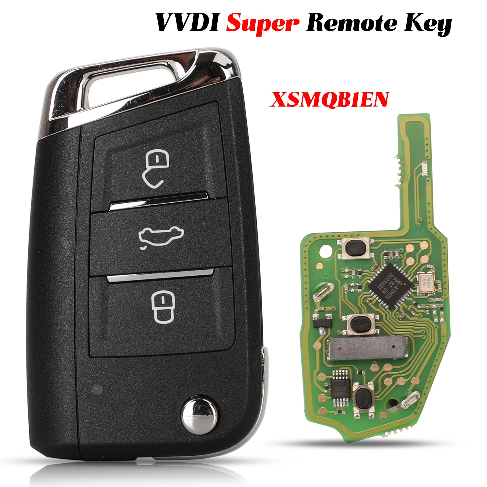 jingyuqin 3 Buttons Xhorse XSMQB1EN VVDI Super Smart Remote Car Key MQB Type Fob for VVDI Key Tool VVDI2 Tool English Version