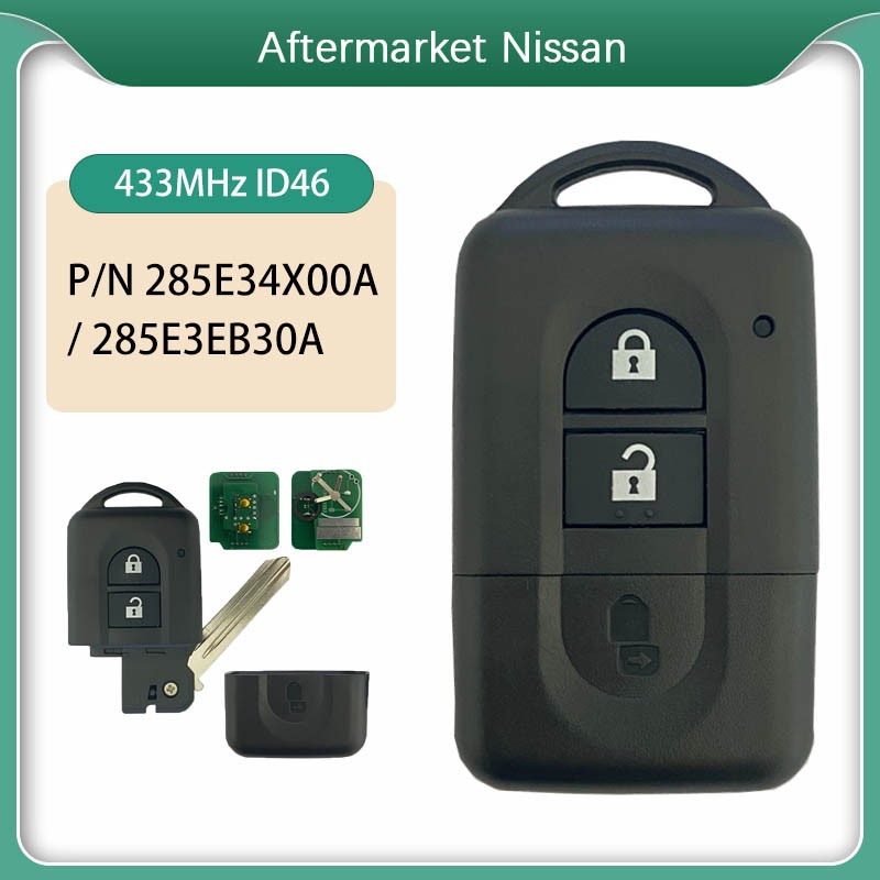 CN027036 Smart Remote Key For Nissan Xtrail Qashqai Pathfinder 285E34X00A 285E3EB30A 2 Button 433MHz PCF7936 ID46 Replacement Key