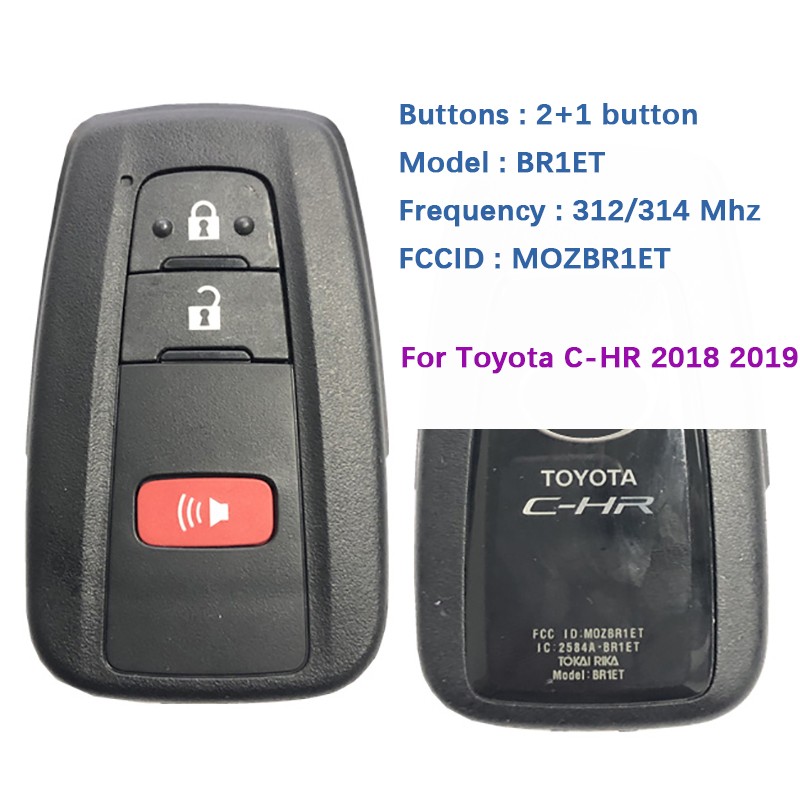 CN007181 Aftermarket 3 Buttons Smart Proximity Remote Key Fob With 314.3MHz 8A Chip For Toyota C-HR 2018 2019 FCC MOZBR1ET BR1ET