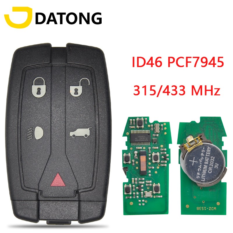 Datong World Car Remote Control Key 315 433Mhz ID46 PCF7945 Chip For Land Rover Freelander 2 Smart Card Replacement
