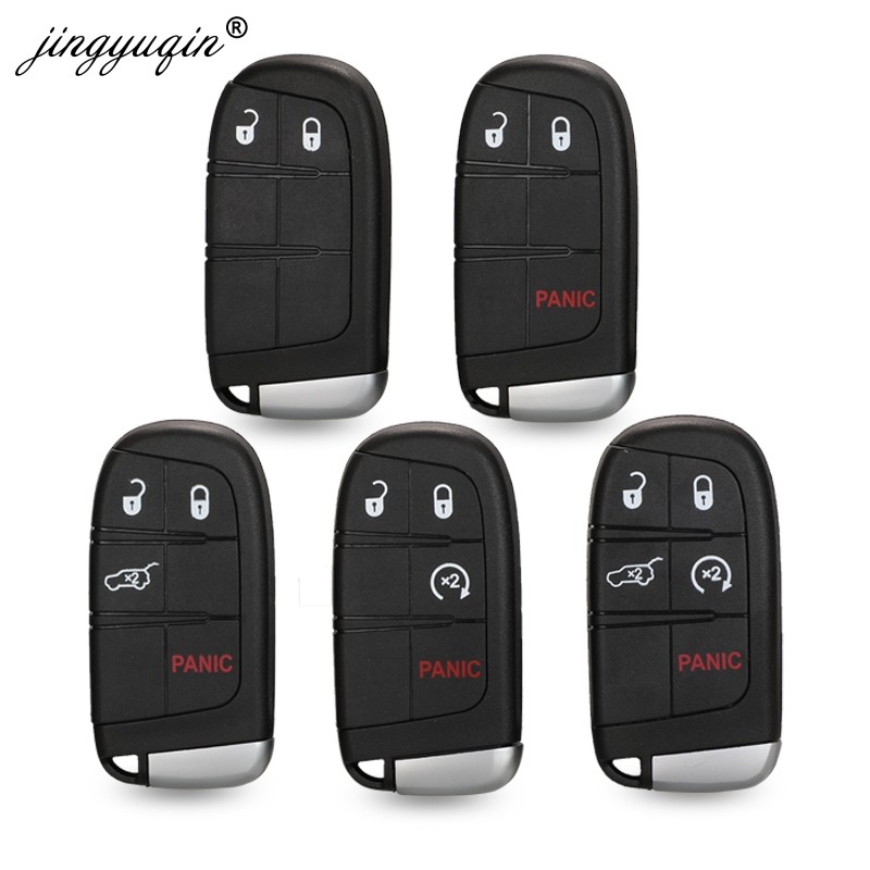 Jinyuqin 2/3/4/5BTN Smart Key Fob Case For Jeep Grand Cherokee Dodge Ram 1500 Challenger Durango Chrysler Journey Charger