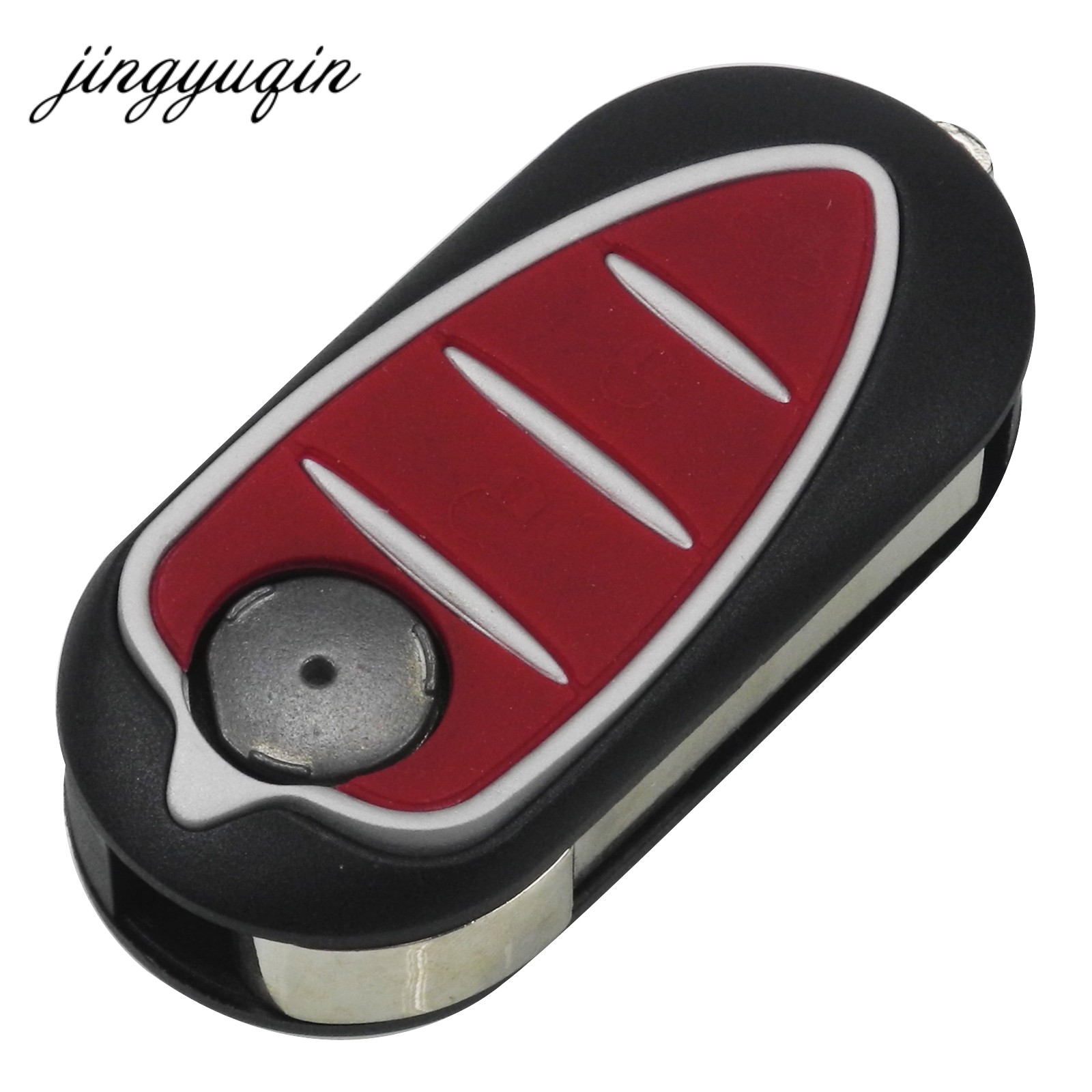 jingyuqin Fits Alfa Romeo Mito Giulietta GTO 159 3 Button Remote Flip Folding Key Case Electronic Fob Key Blade