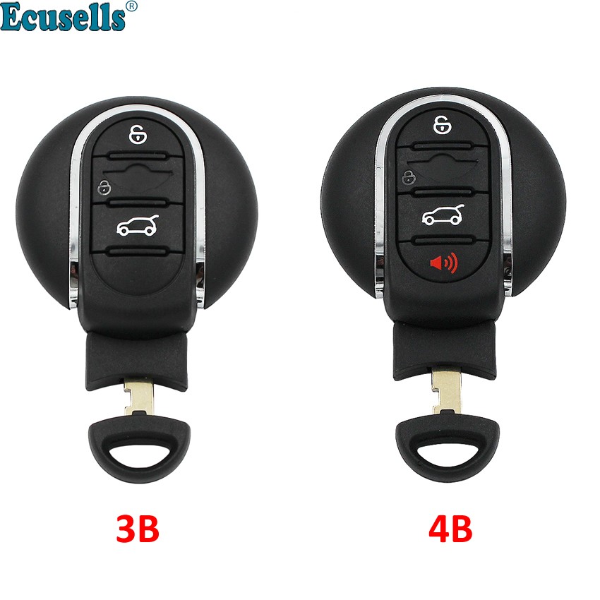 3/4 Buttons Smart Remote Car Key Shell Electronic Car Key Case Shell For BMW mini Cooper 2015 2016 2017 2018 With Emergency Key Blade