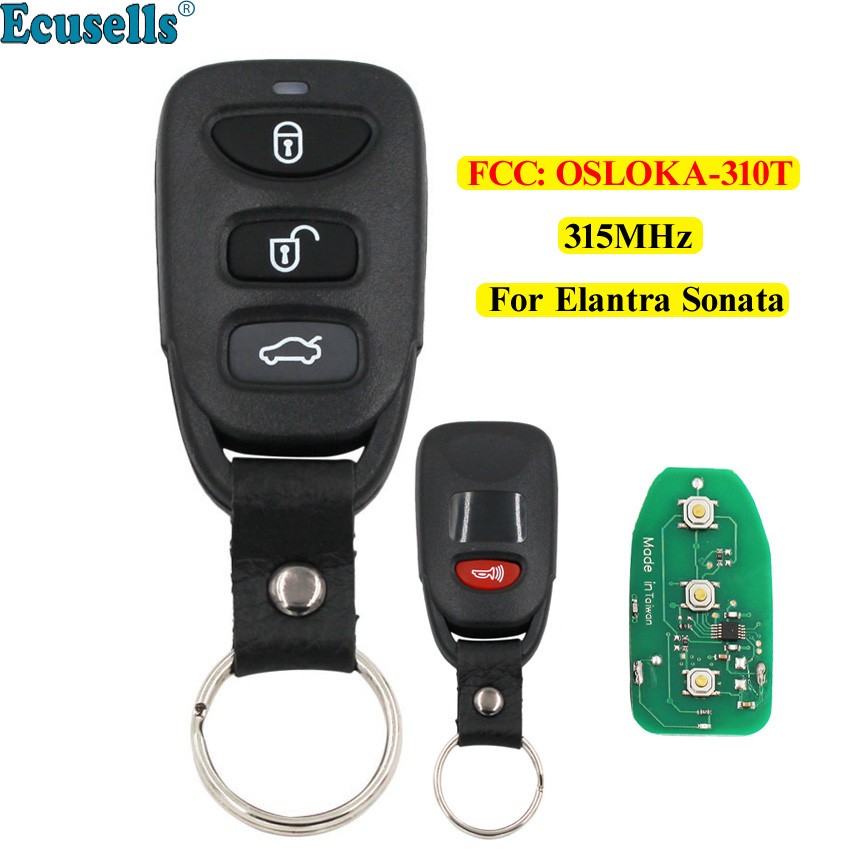 3+1/4 Buttons Remote Control Transmitter Fob 315MHz For Hyundai Elantra Sonata 2007-2010