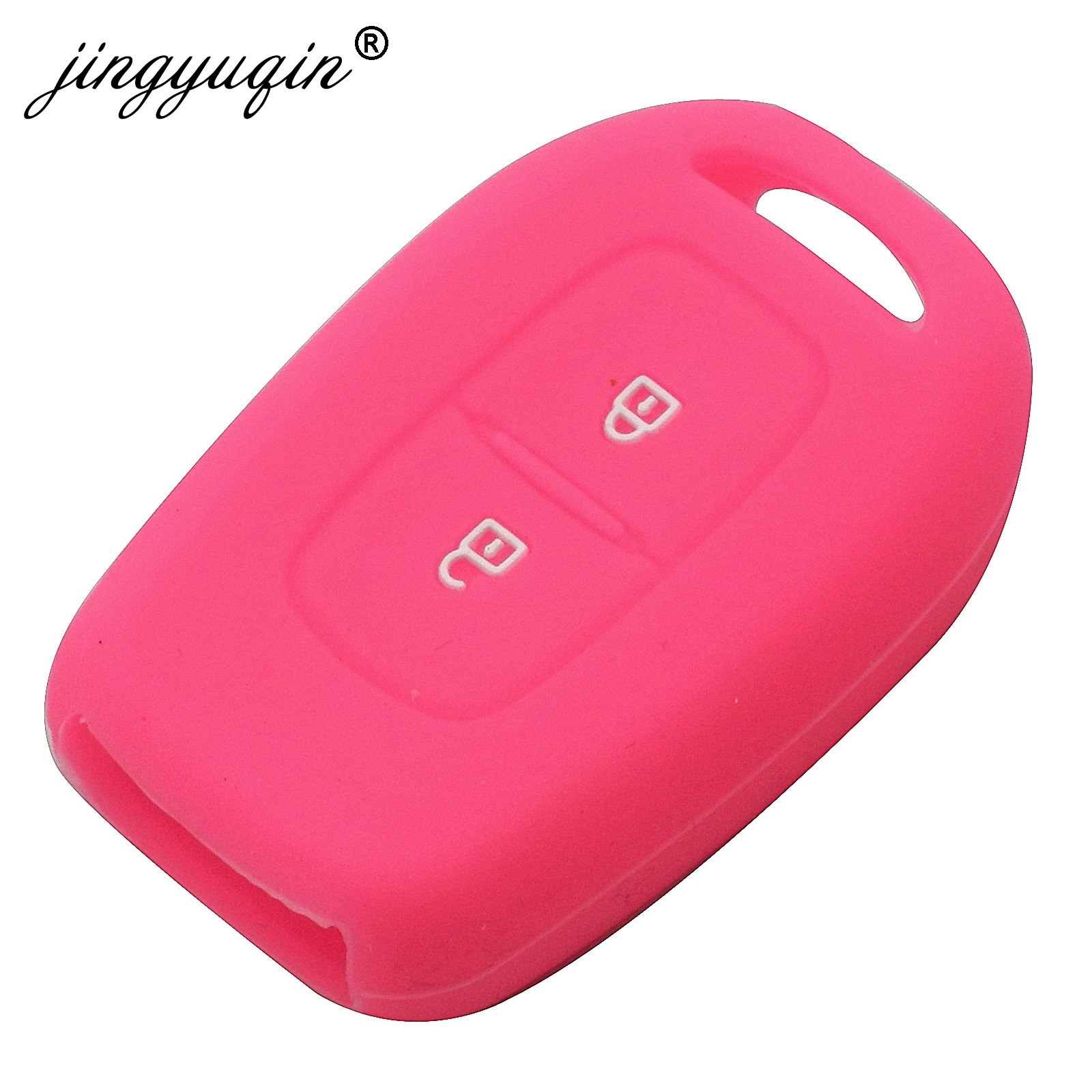 jingyuqin 50pcs 2 Buttons Silicone Key Case For Renault Scenic Master Megane Duster Logan Clio Captur Laguna Fluence Remote Fob