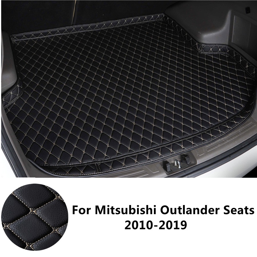 SJ High Side Waterproof Car Trunk Mat Tail Boot Tray Liner Rear Cargo Pad Accessories For Mitsubishi Outlander 5 Seats 2013-2020