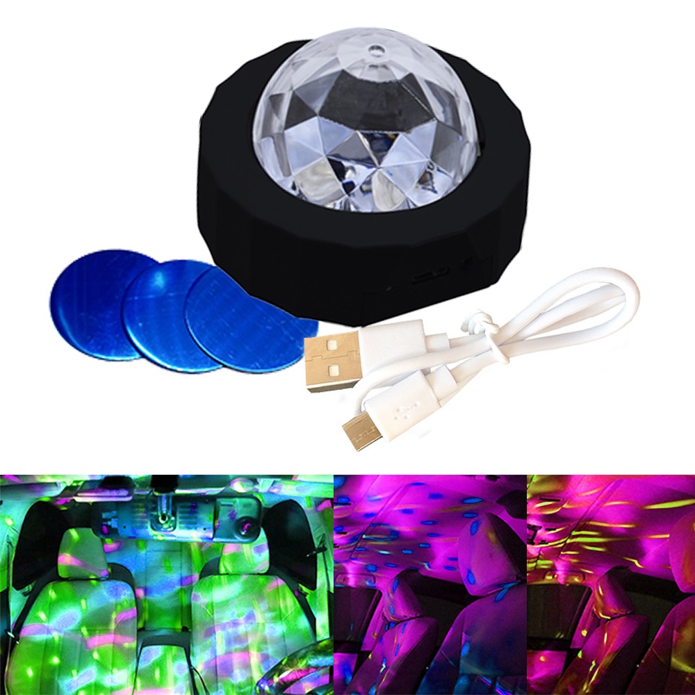 السيارات المحيطة إكسسوارات مضيئة DJ RGB الملونة الموسيقى الصوت Led جو حفلة الداخلية قبة جذع الجدار مصباح ترحيب ضوء الليل