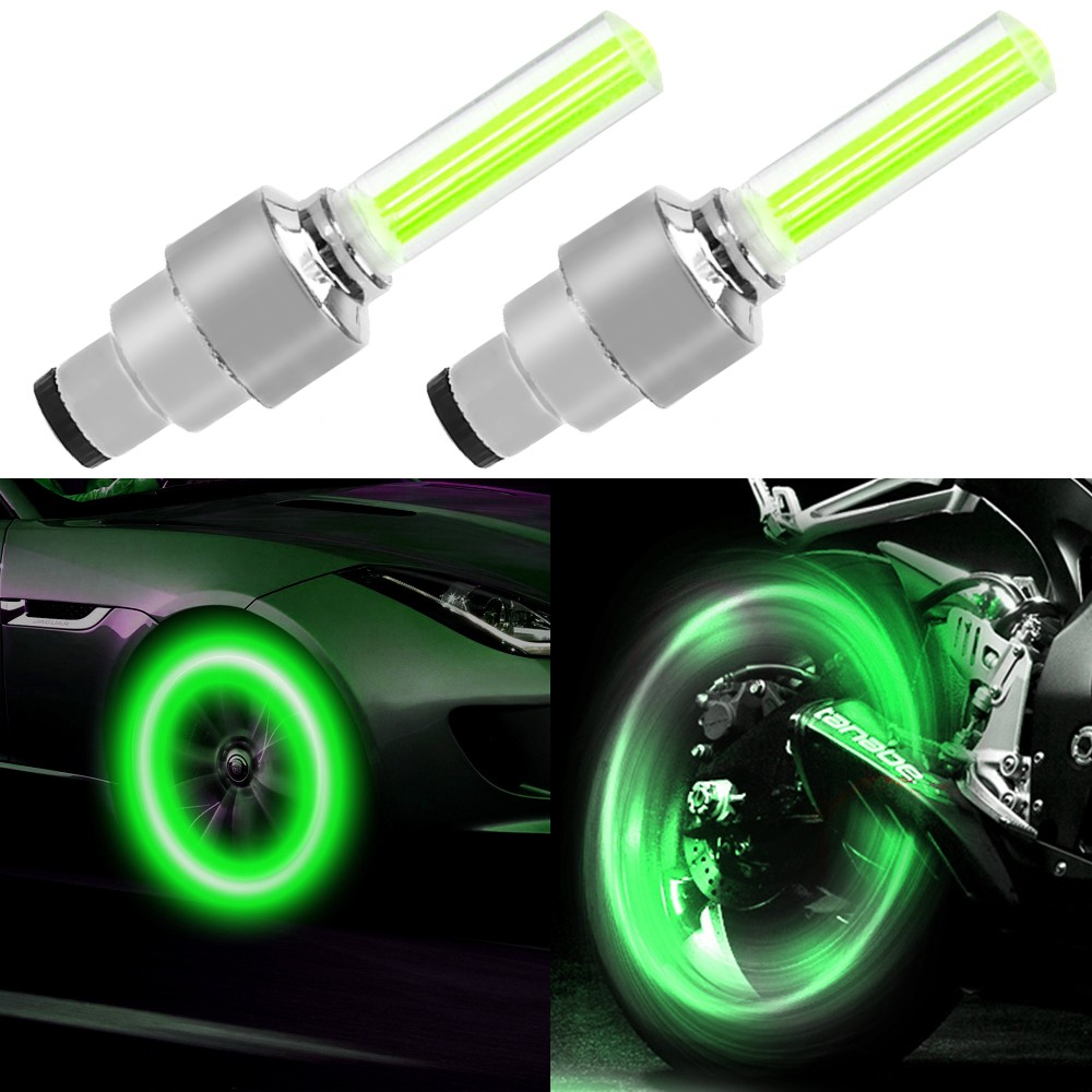 2pcs Atmosphere Welcome Light Hub Lamp Auto Car Wheel Light Moto Bike Light Tire Valve Decorative Valve Cap Flash Spoke Led Neon