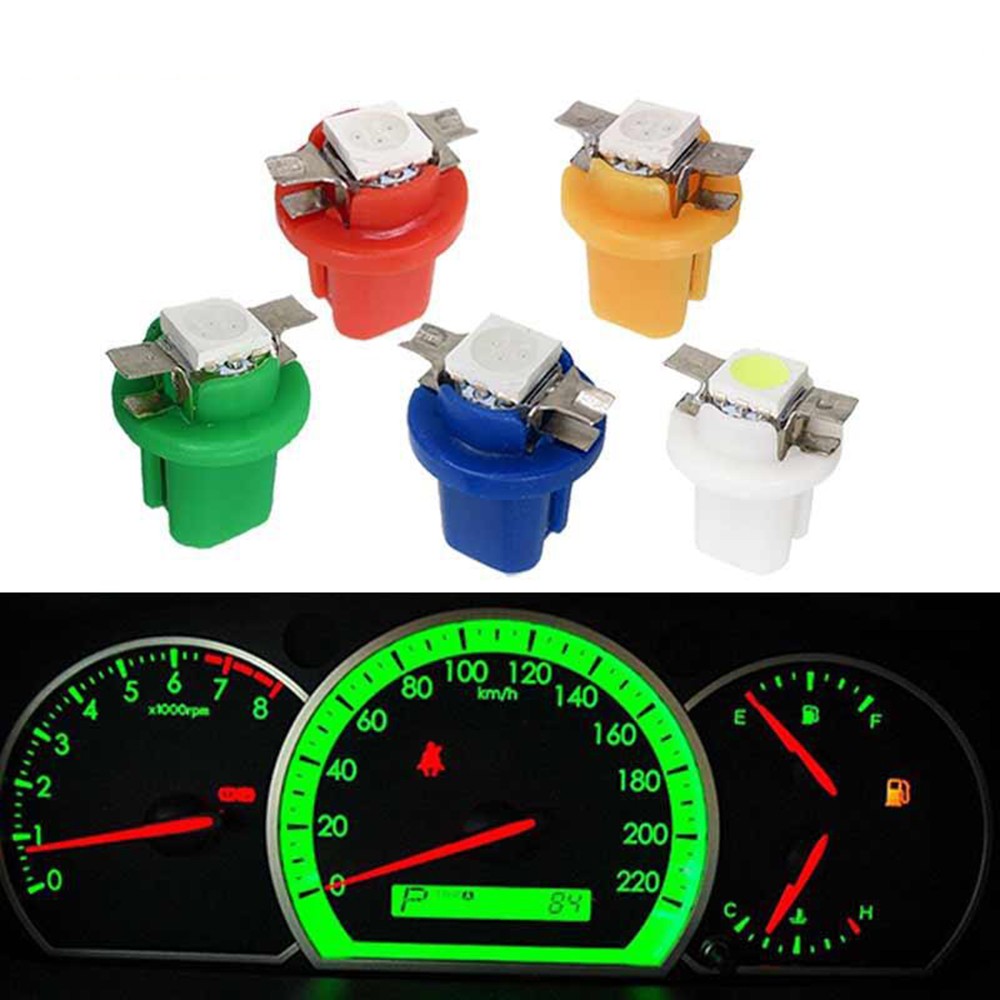 10pcs LED Light Car Speed ​​Gauge Dash Bulb Dashboard Instrument Light Wedge Interior Lamp B8.5D 509T B8.5 5050 LED 1 SMD T5 Lamp