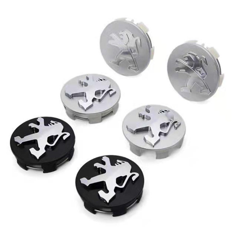 4pcs 60mm car styling accessories cargo wheel rim center dust-proof hub cap for Peugeot 206 308 307 207 208 3008 407 508 2008