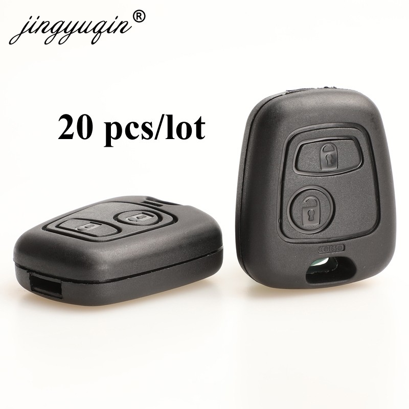 jingyuqin 20pcs For Toyota Peugeot 107 206 207 306 307 407 Citroen C1 C4 Car Key Shell Fob Replacement 2BTN Remote Case No Logo