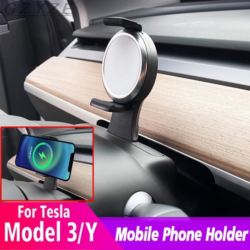 For Tesla Model 3 Model Y Car Mobile Phone Holder Phone Mount Screen Holder Bracket Interior Decoration Accessories Refit