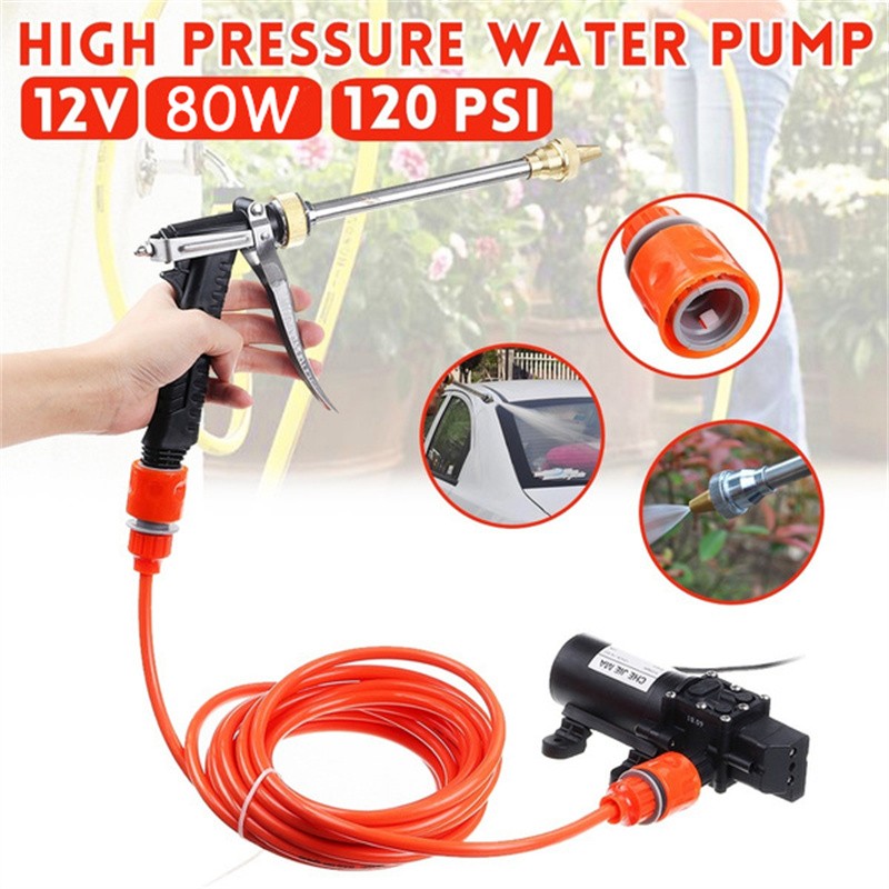 12V 80W 120PSI Car High Pressure Washer Gun Portable Car Wash Gun Kit