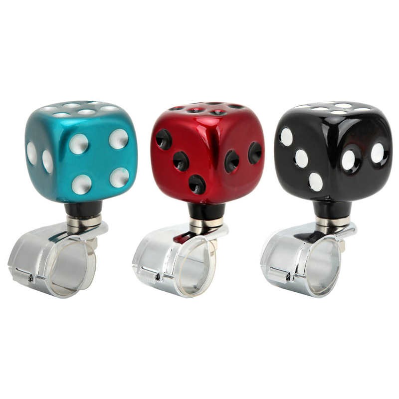 Steering Wheel Suicide Knob Creative Design Dice Shape Prevent Fatigue Power Handle Spinner Smooth Surface For Car Trucks