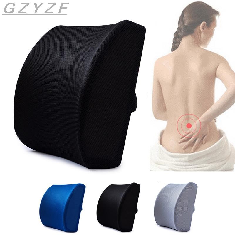 3 Color Soft Memory Foam Wood Back Support Massage Pillow Back Massager Waist Cushion Cover for Car Chair Home Office Pain Relief