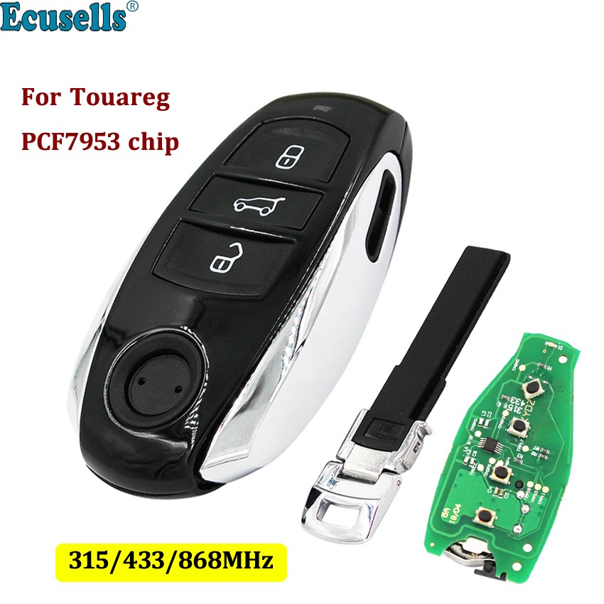 KYDZ Remote Key 3 Button for VW Volkswagen Touareg 2011-2015 315MHZ 433MHZ 868MHZ ID46 Chip PCF7953 Chip for 2011-2014