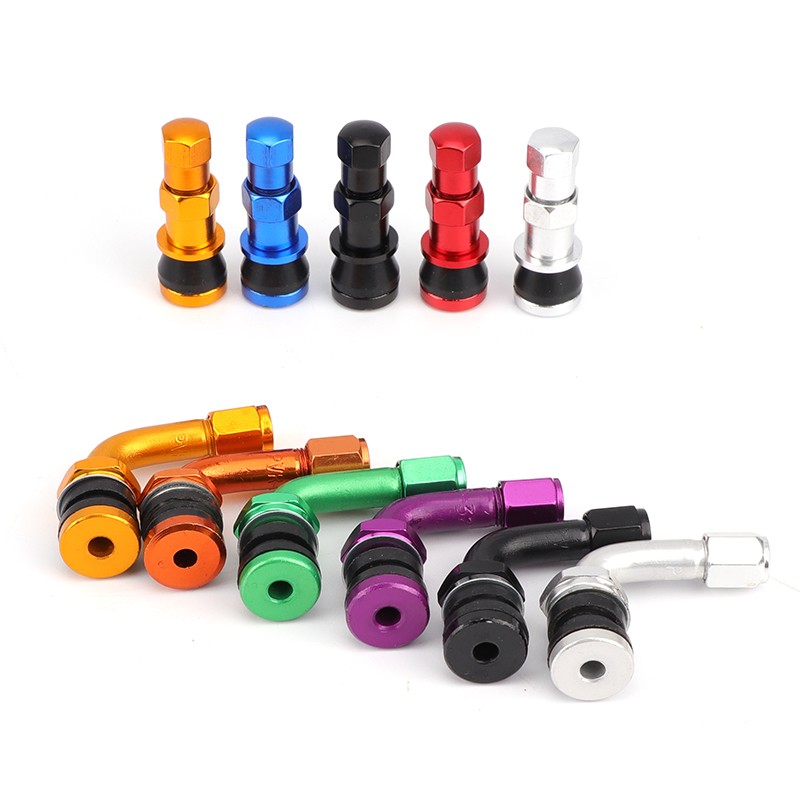 1PC Alloy Rubber Straight Valve/Curve Tubeless Tire Valve Bicycle Auto Parts Tire Valve Accessories 5 Colors