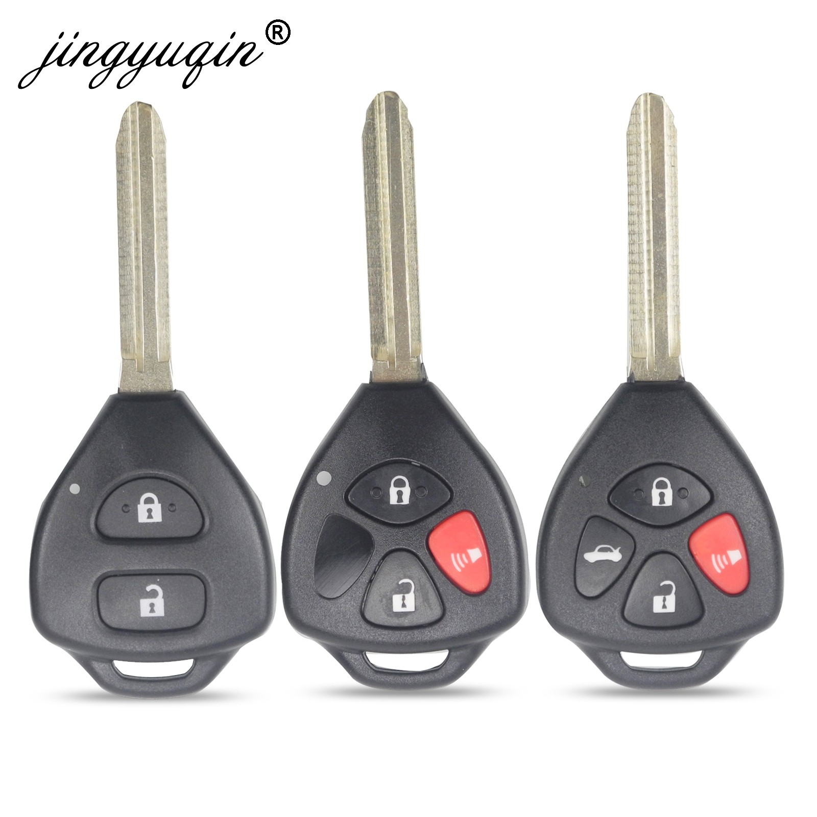 jingyuqin 2/3/4 Buttons Remote Key Shell For Toyota Camry Avalon Corolla Matrix RAV4 Venza Yaris Replacement Pod White Plain