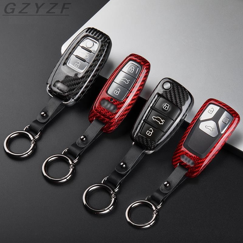 Carbon Fiber Key Case Cover For Audi A1 A3 8P 8V 8L A4 A4L B6 B7 B8 A5 8T A6 C5 C6 C7 A7 4G A8 4E D3 D4 8N 8J Q5 Q7 TT S3 4 6 8