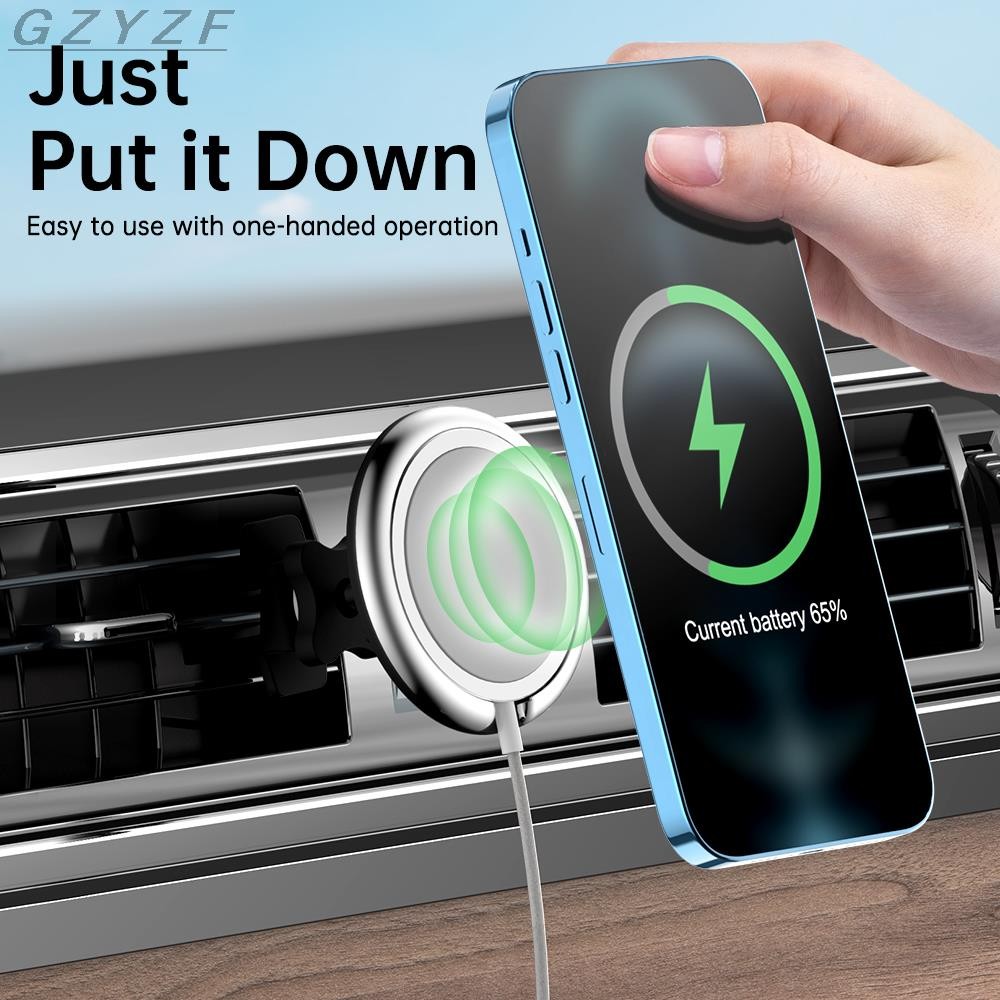 15W Magnetic Wireless Charger Car Phone Holder for iPhone 13 12 Pro Max Mini Magsafe Magnetic Wireless Car Charger Phone Holder