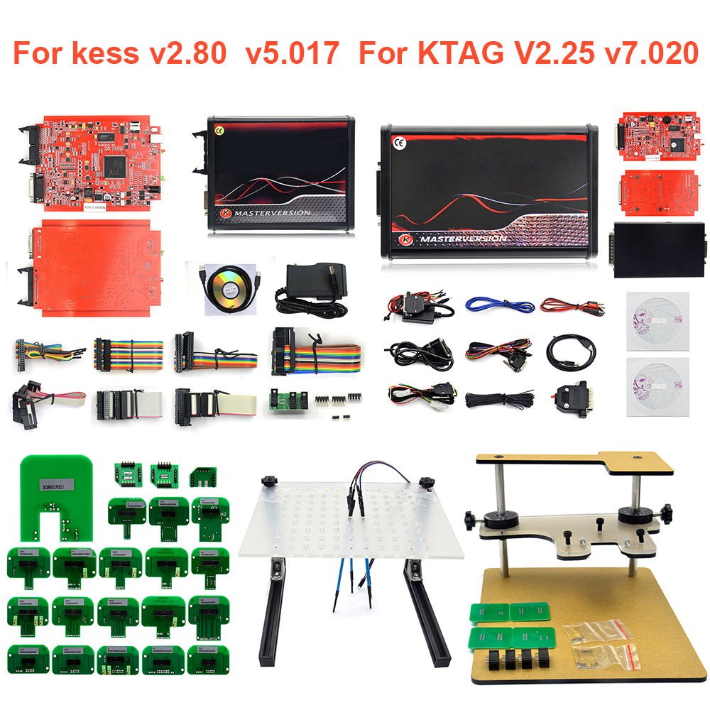 KESS KTAG 2.80 EU RED FOR KTAG V7.020 4 LED 2.25 SW Online For KESS V5.017 K-TAG 7.020 Master For KESS 5.017 OBD2 ECU Tuning