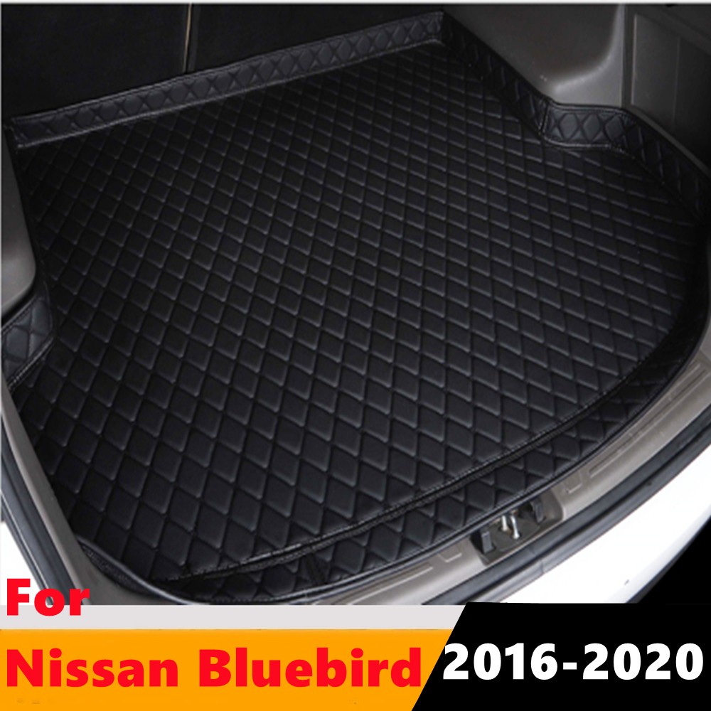 Cengair Car Trunk Mat All Weather Auto Tail Boot Luggage Pad Carpet High Side Cargo Liner Fit For Nissan Bluebird 2016 17-2020