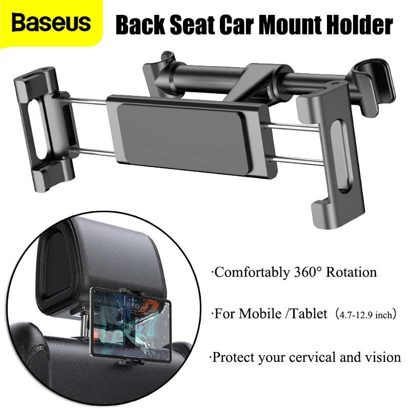 Baseus Car Back Seat Mount Tablet Car Holder for iPad 4.7-12.9 Inch Car Phone Holder Auto Headrest Back Seat Car Holder Stand