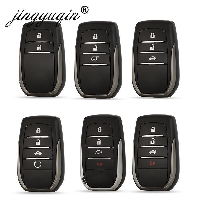Jinyuqin 2/3/4 Buttons Remote Key Fob Shell For Toyota Fortuner Prado Camry Rav4 Highlander Crown Smart Keyless Housing