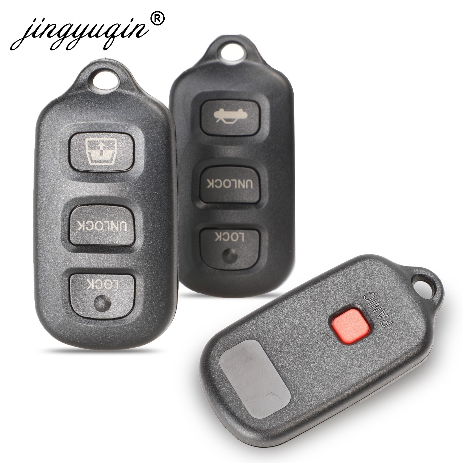 jingyuqin Remote Key Shell Fob 3 Panic Button For Toyota Sequoia 4Runner 4Runner 2003-2008 Keyless Replacement