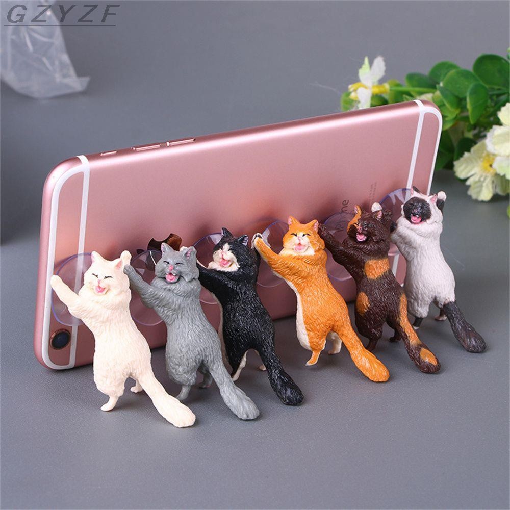 1pc Creative Cat Rescue Team Desktop Suction Cup Mobile Phone Struts Cartoon Car Phone Bracket Cute Phone Stents