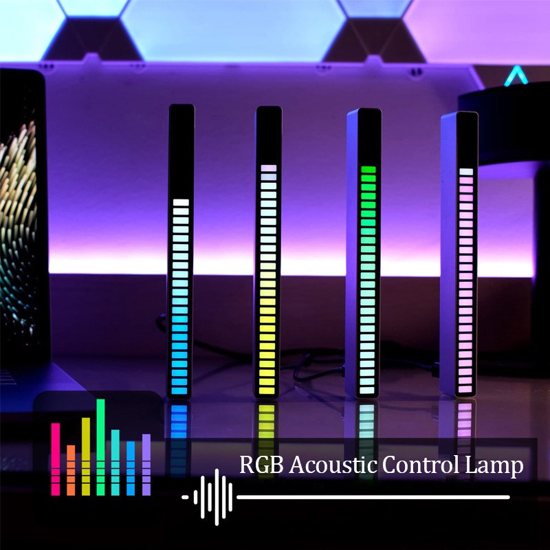Portable Car Light Voice Control RGB Music Atmosphere Light Rhythm Sound