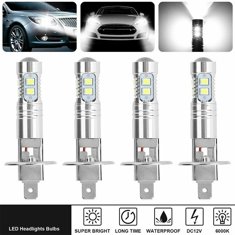 H1 Auto LED Headlight Bulbs 1800LM 6000K White Super Bright Car Headlights