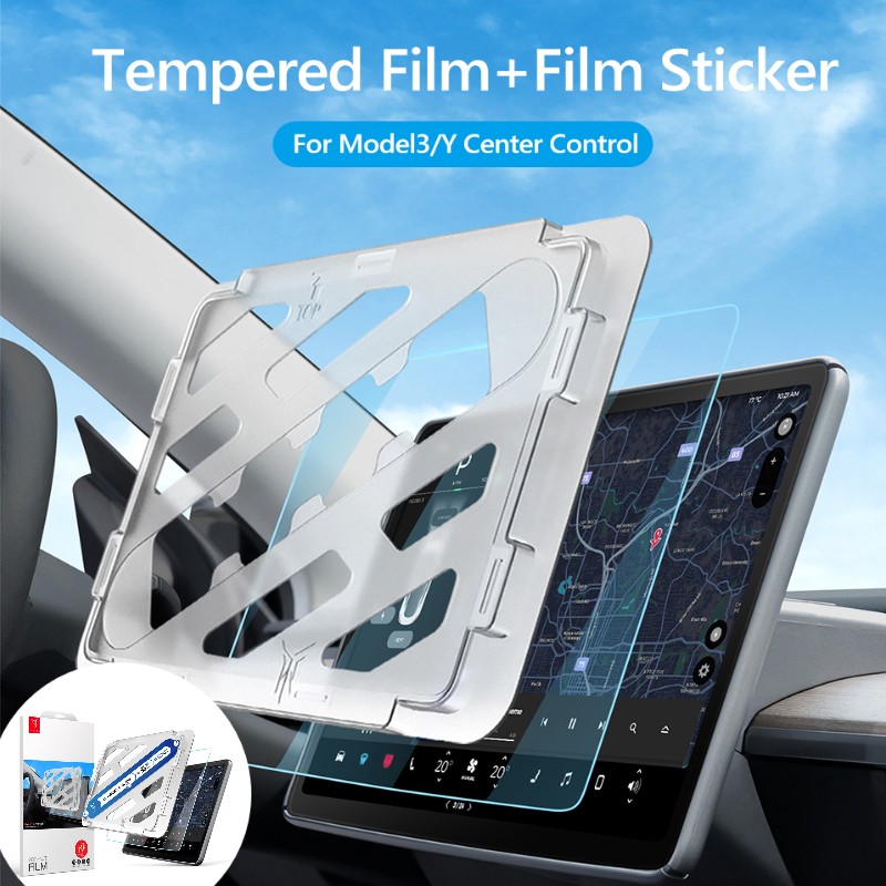 Tempered Glass Screen Protector For Tesla Model 3 Y Navigation Touch Screen Protector Anti Blue Light Protective Film Car Accessories