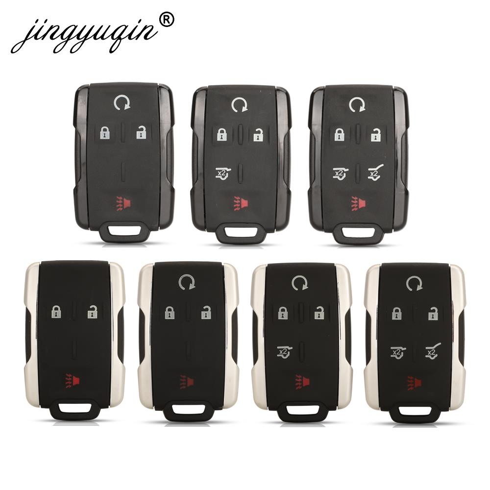 jingyuqin 3/4/5/6BTN Keyless Entry Case For GMC Yukon XL Chevrolet Tahoe Suburban Sierra Silverado Remote Key Case