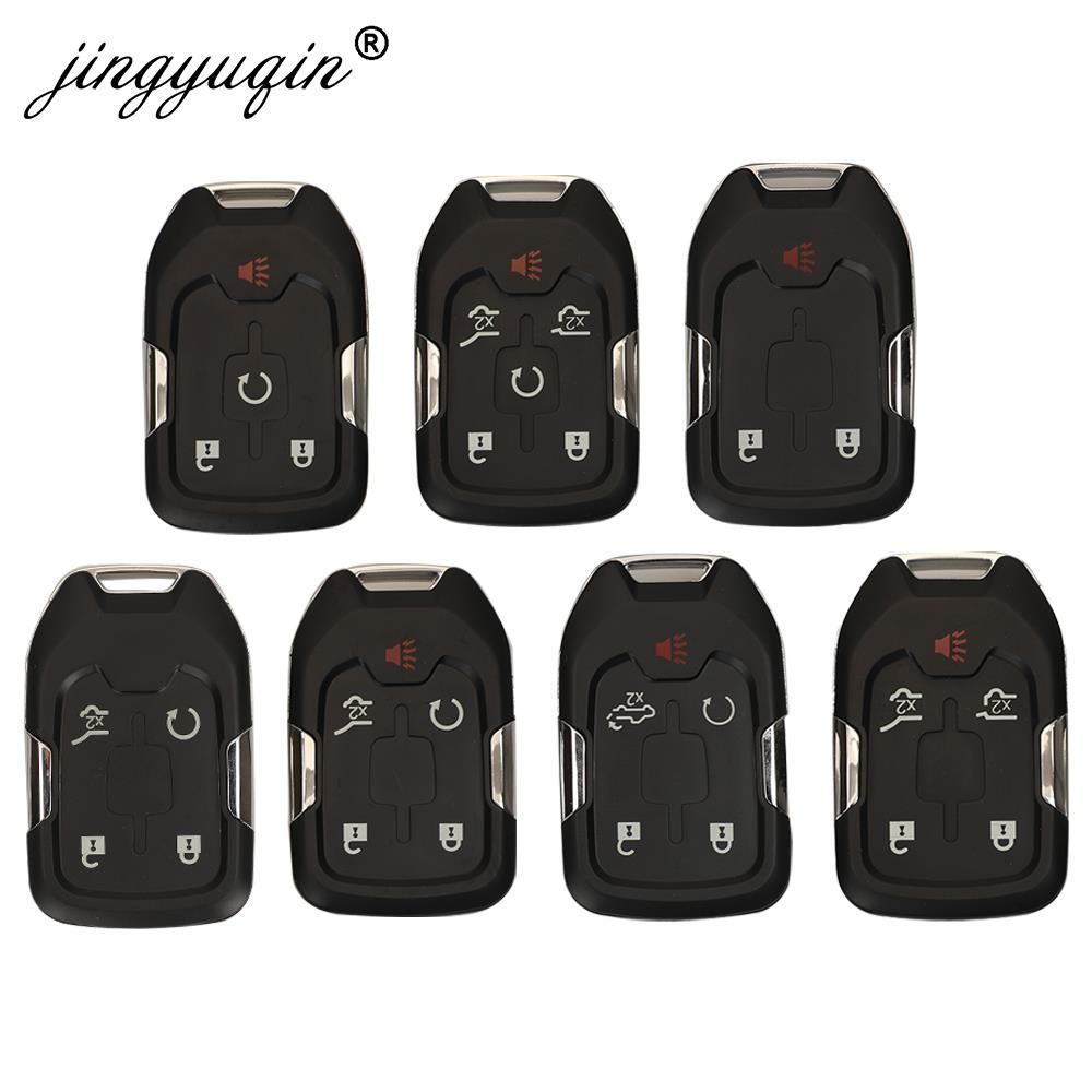 jingyuqin 10pcs 3/4/5/6 BTN Smart Keyless Fob Shell For Chevrolet Tahoe Silverado Suburban Tahoe GMC Sierra Acadia Terrain Yukon