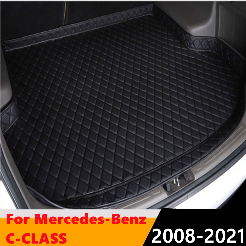 Cengair Car Trunk Mat All Weather Auto Tail Boot Luggage Pad Carpet High Side Cargo Liner For Mercedes Benz C Class 2008-2021