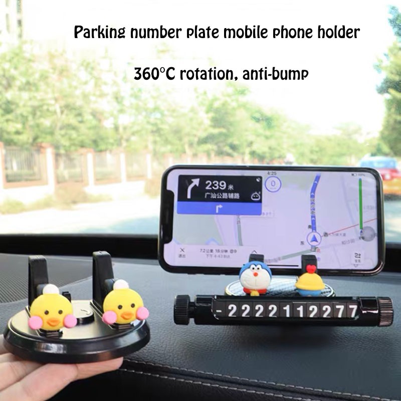 Car Phone Holder Dashboard GPS Navigation Bracket Temporary Parking Plate Number Plate Support for iPhone Xiaomi Samsung Huawei