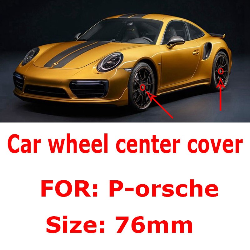 60pcs 76mm 65mm Car Badge Wheel Center Wheel Cap Emblem Cover Car Wheel Rims for Macan S Turbo Panamera S 911 Cayenne