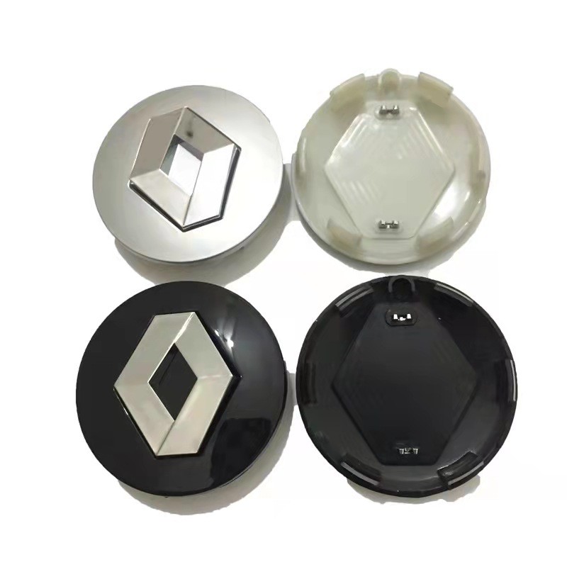 4pcs/lot 57mm 60mm Black Silver Koleos Car Wheel Center Cap Cover Hub Emblem Badge for Renault Car Styling Parts