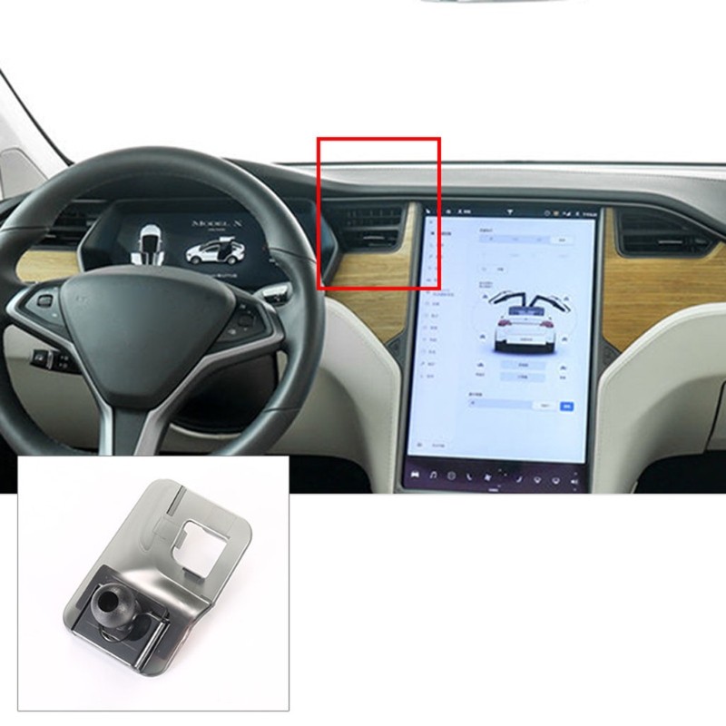 Auto Mobile Phone Holder Black ABS Phone Navigation Bracket Suitable for Tesla Model X S Model 3 Left Right 6XDB