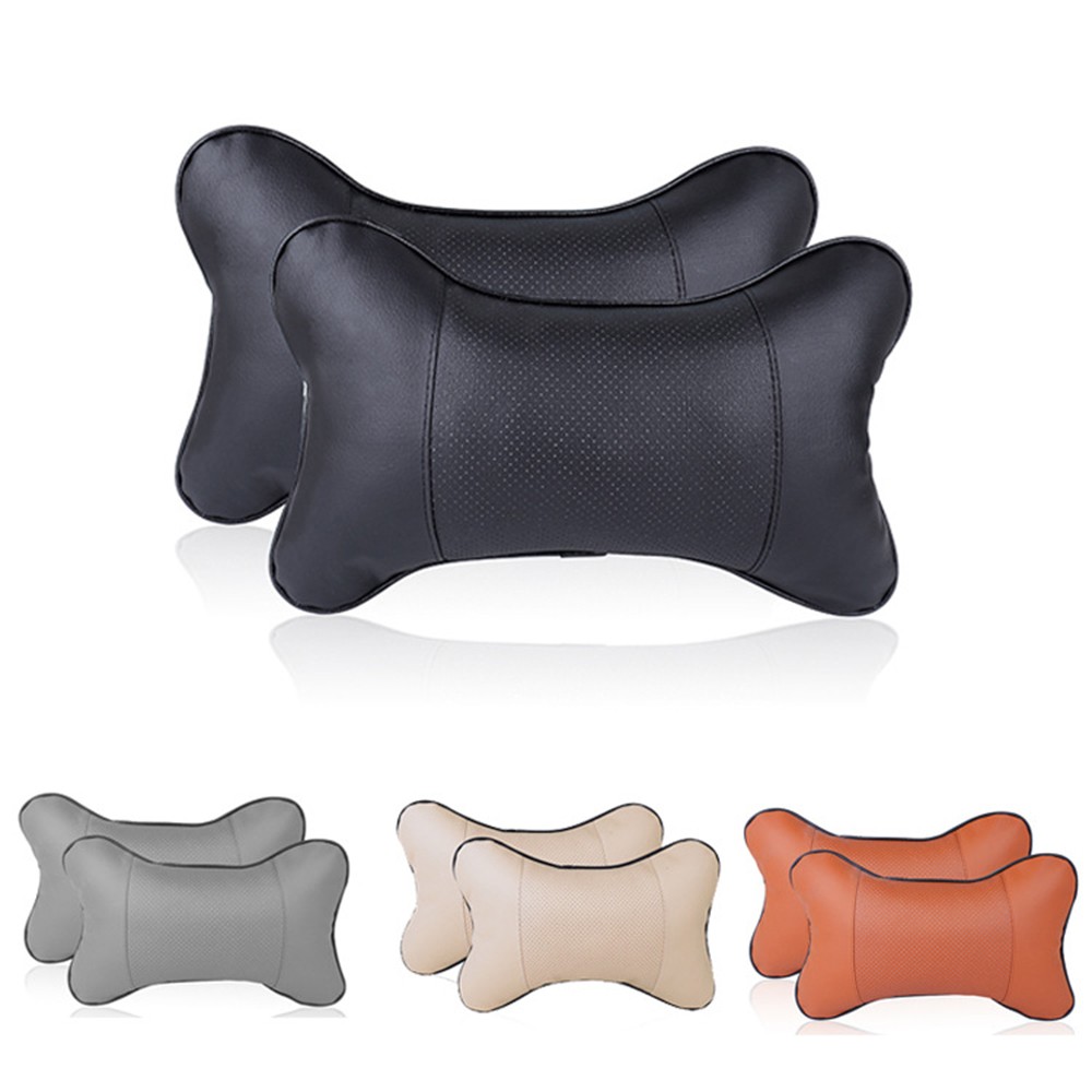 1PC Universal Car Neck Pillows PU Leather Breathable Mesh Auto Auto Neck Pillow Headrest Seat Cushion Auto Interior Accessories