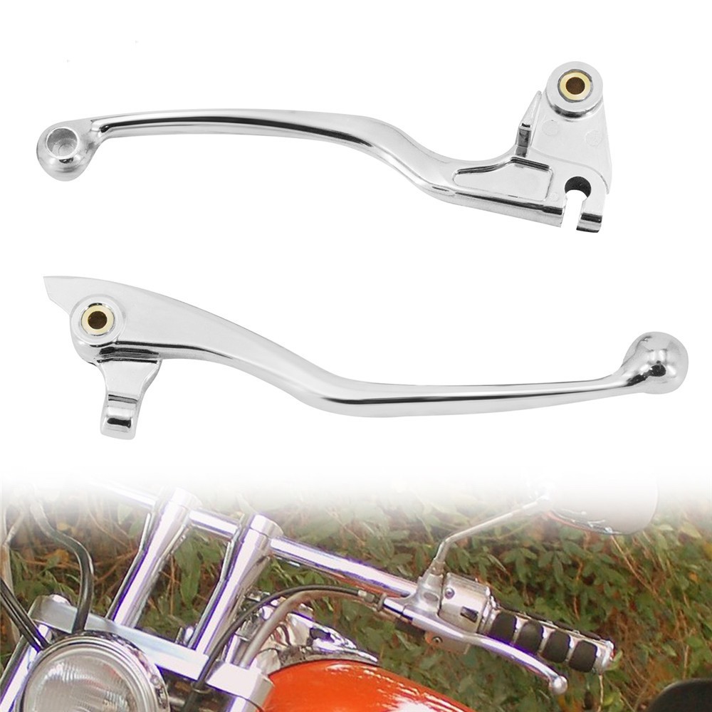 Motorcycle Chrome Brake Hand Clutch Lever Aluminum Left Right Side 2pcs For Yamaha Drag Star XVS400 650