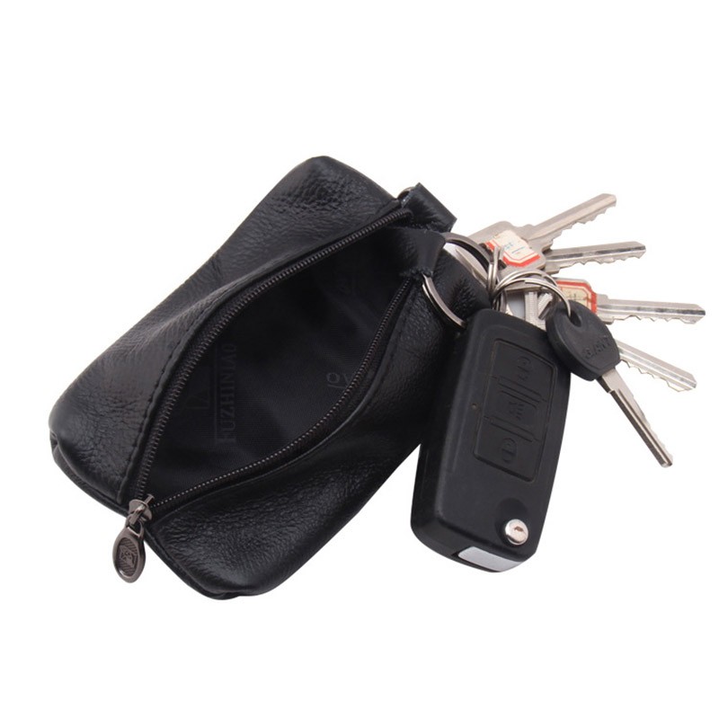 Car Keychain Leather Carabiner Key Holder Outdoor Tools Key Organizer Zipper Bag Keyring Outdoor Camping Equipment