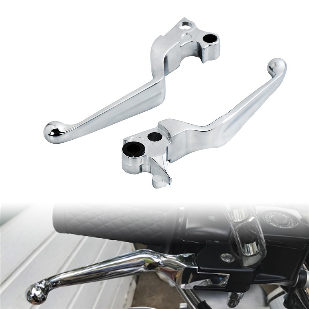 2 xbike Chrome CNC Brake Clutch Levers Set Aluminum For Harley Sportster XL 1200 883 Dyna Softail Touring Road King Glide