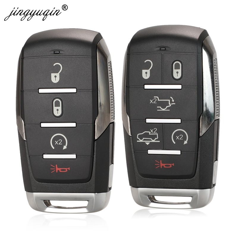 jingyuqin Smart Remote Car Key Shell Case for Dodge Ram 1500 New Off the Road 2019 2018 2010 Fob 5/6 Buttons