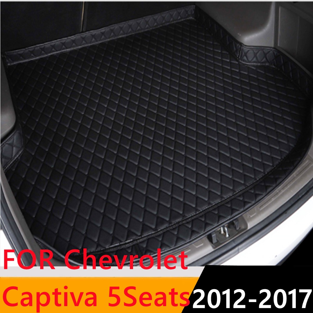 Sengayer Car Trunk Mat All Weather Auto Tail Boot Luggage Pad Carpet High Side Cargo Liner For Chevrolet Captiva 5 Seats 12-2017