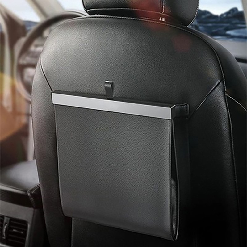 Car Organizer Leather Back Seat Storage Bag Auto Cargo Storage Box Universal For Cars Luggage Travel Pocket Trash Bin Container